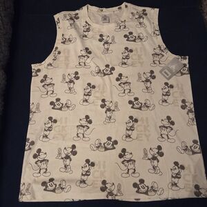 DISNEY PARKS MICKEY MOUSE MUSCLE TANK - SIZE XL - BLACK AND WHITE - NWT